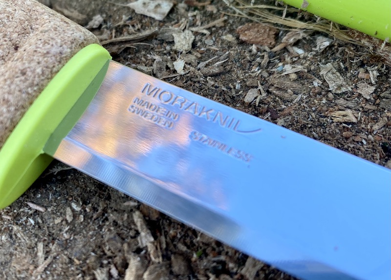 The Floating Fish Knife has an almost mirror polish on its stainless. Don't pry with this knife--the tang extends about halfway into the handle to keep the back end buoyant.